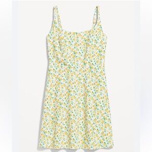Fit & Flare Cami Mini Dress Yellow Floral Old Navy